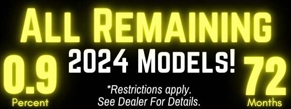 0.9% APR for 72 Months. *Restrictions apply. See Dealer for Details.